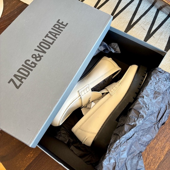 ZADIG & VOLTAIRE Joecassin Loafers in Ice color with Black Sole - Picture 11 of 12